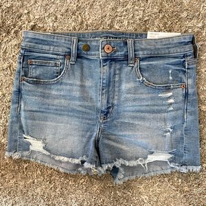 American Eagle High-waisted distressed denim shorts Size 12; new with tags!